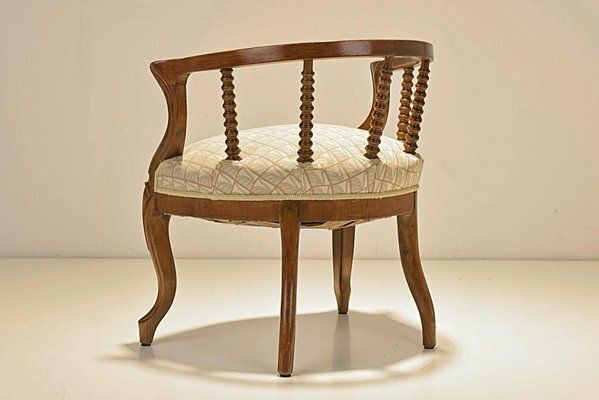 Late Biedermeier Upholstered Walnut Armchair, Germany, 1870s photo Furniture