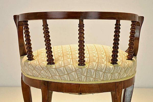 Furniture Late Biedermeier Upholstered Walnut Armchair, Germany, 1870s photo