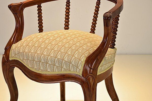 photo buy Late Biedermeier Upholstered Walnut Armchair, Germany, 1870s