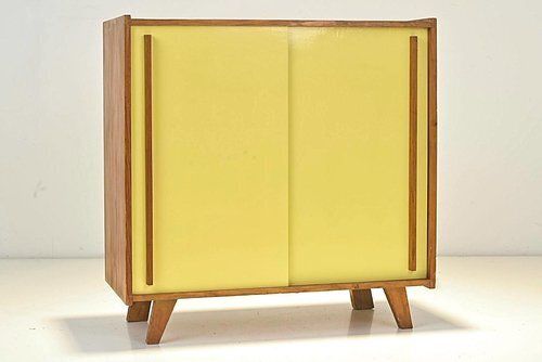 Small Sideboard Pavatex Stella Möbel In Yellow, Switzerland, 1950s photo for sale