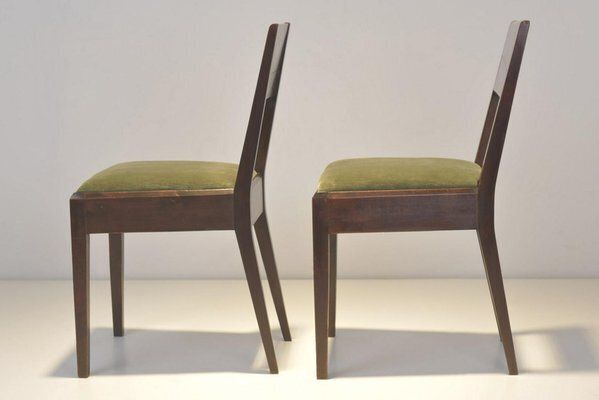 Cubist Dining Chairs In Stained Alder Wood, Germany, 1925, Set Of 2 photo furniture