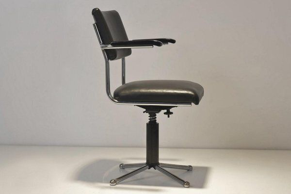 German Desk Chair In Chrome Plated Steel Tube, 1950 photo Furniture