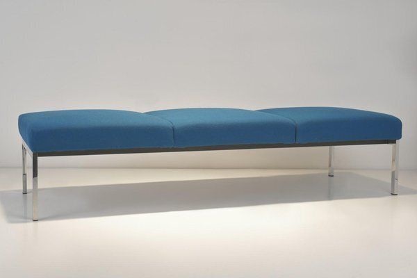 Chrome Plated Square Steel Tube Bench From Walter Knoll, Germany, 1969