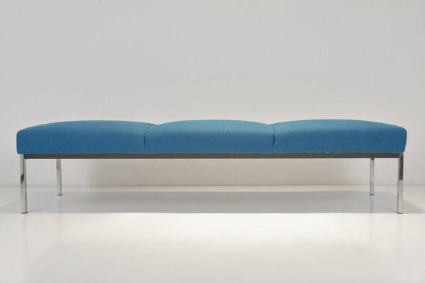 Chrome Plated Square Steel Tube Bench From Walter Knoll, Germany, 1969 photo vinterior