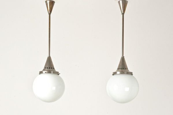 Sphere Lights In Frosted Glass, Germany, 1928, Set Of 2