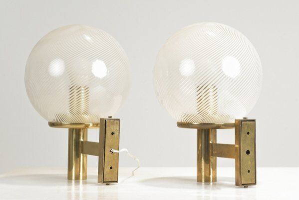 Thread Glass Filigree Wall Lights By Paolo Venini For Venini, Italy, 1940s, Set Of 2 photo vintage