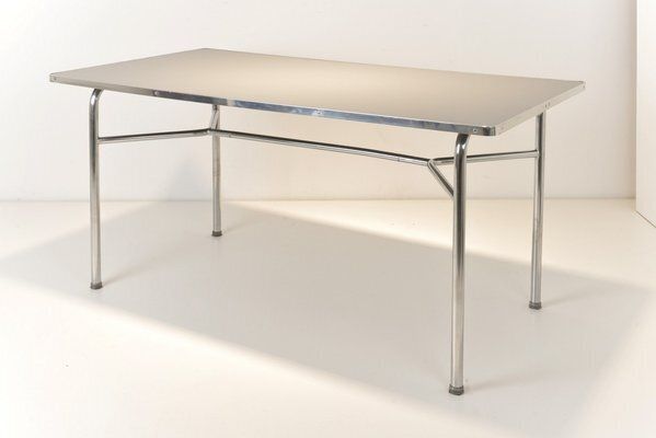 Dining Table In Steel Tube From Mauser Works Waldeck, 1950s