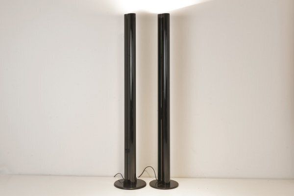 Black Megaron Floor Lamps By Gianfranco Frattini For Artemide, Italy, 1979, Set Of 2 photo furniture