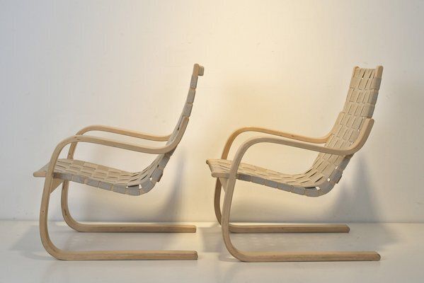 Set Of 406 Cantilever Lounge Chairs By Alvar Aalto For Artek, Finland photo for sale