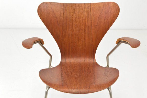 Model 3207 Chairs In Teak By Arne Jacobsen For Fritz Hansen, Denmark, 1955, Set Of 4 photo vintage