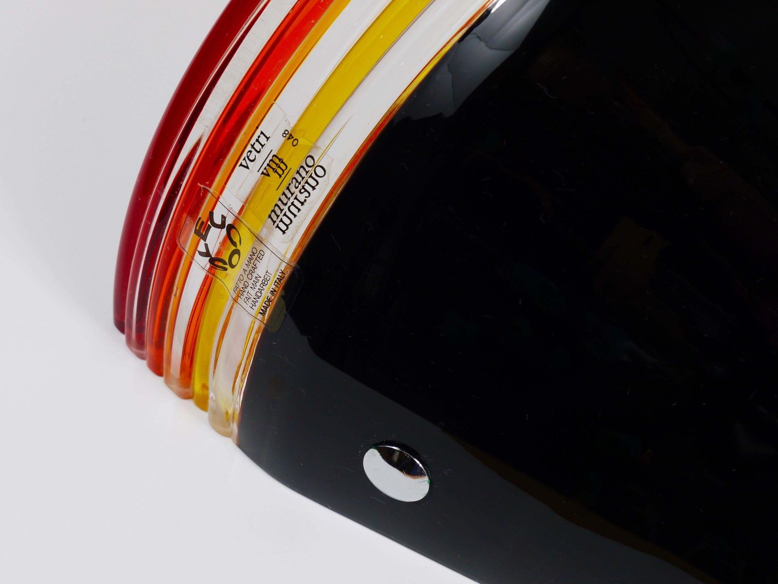 Roberto Pamio Febo Wall Lamp Sconce, Black Murano Glass, Leucos, Italy, 1980s photo buy