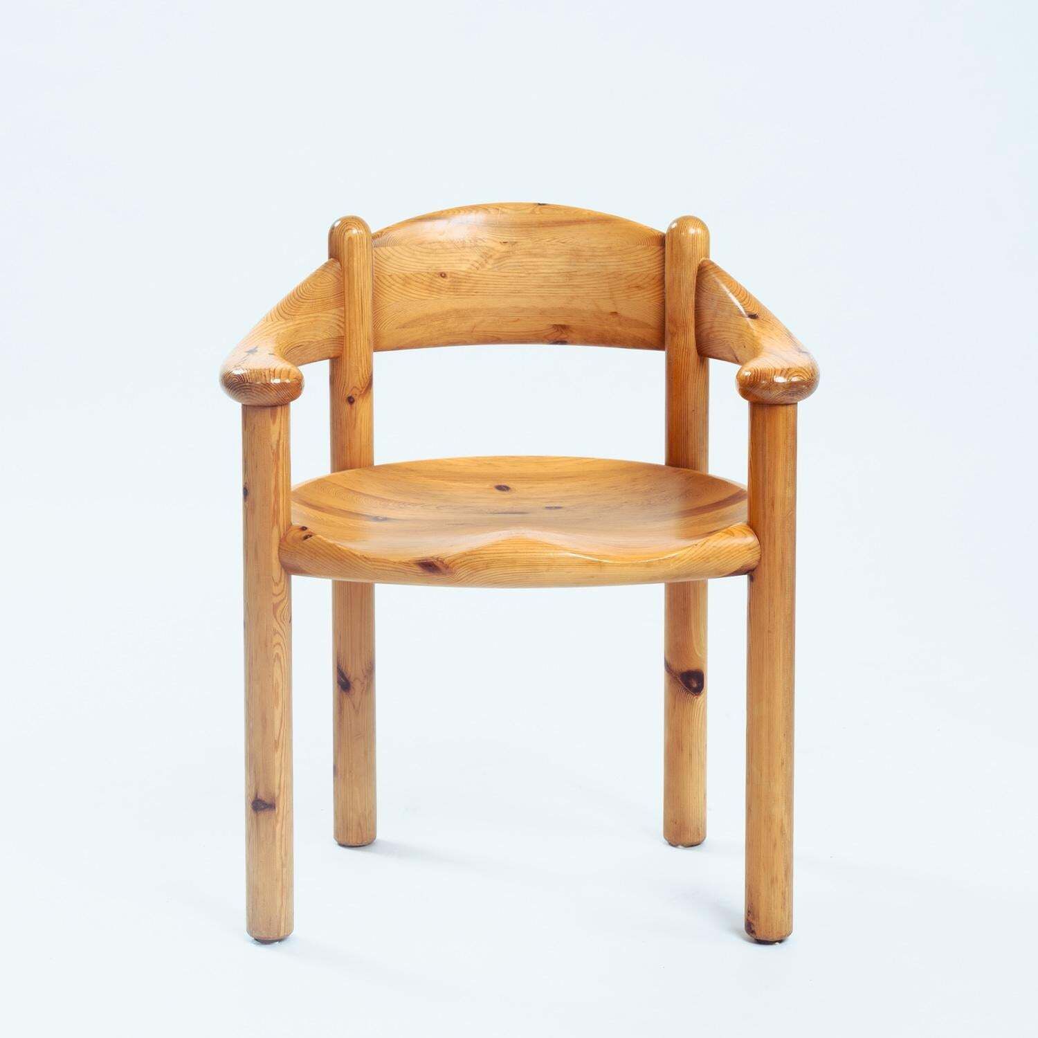 Rainer Daumiller Pine Carver Dining Chairs For Hirtshals Sawmill, Denmark, Set Of 4 photo for sale