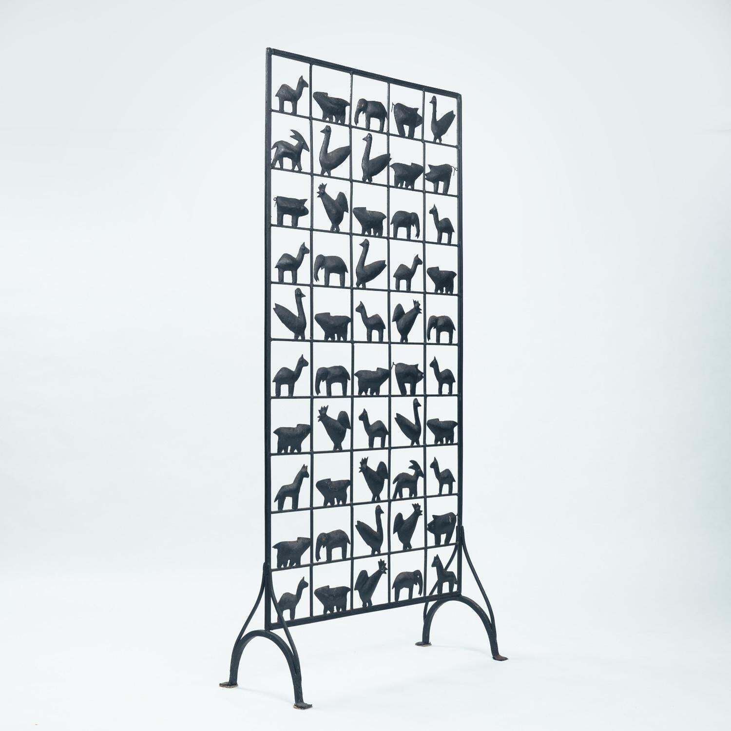 Wrought Iron  Animal Screen Room Divider Wrought Iron , 1950s photo furniture