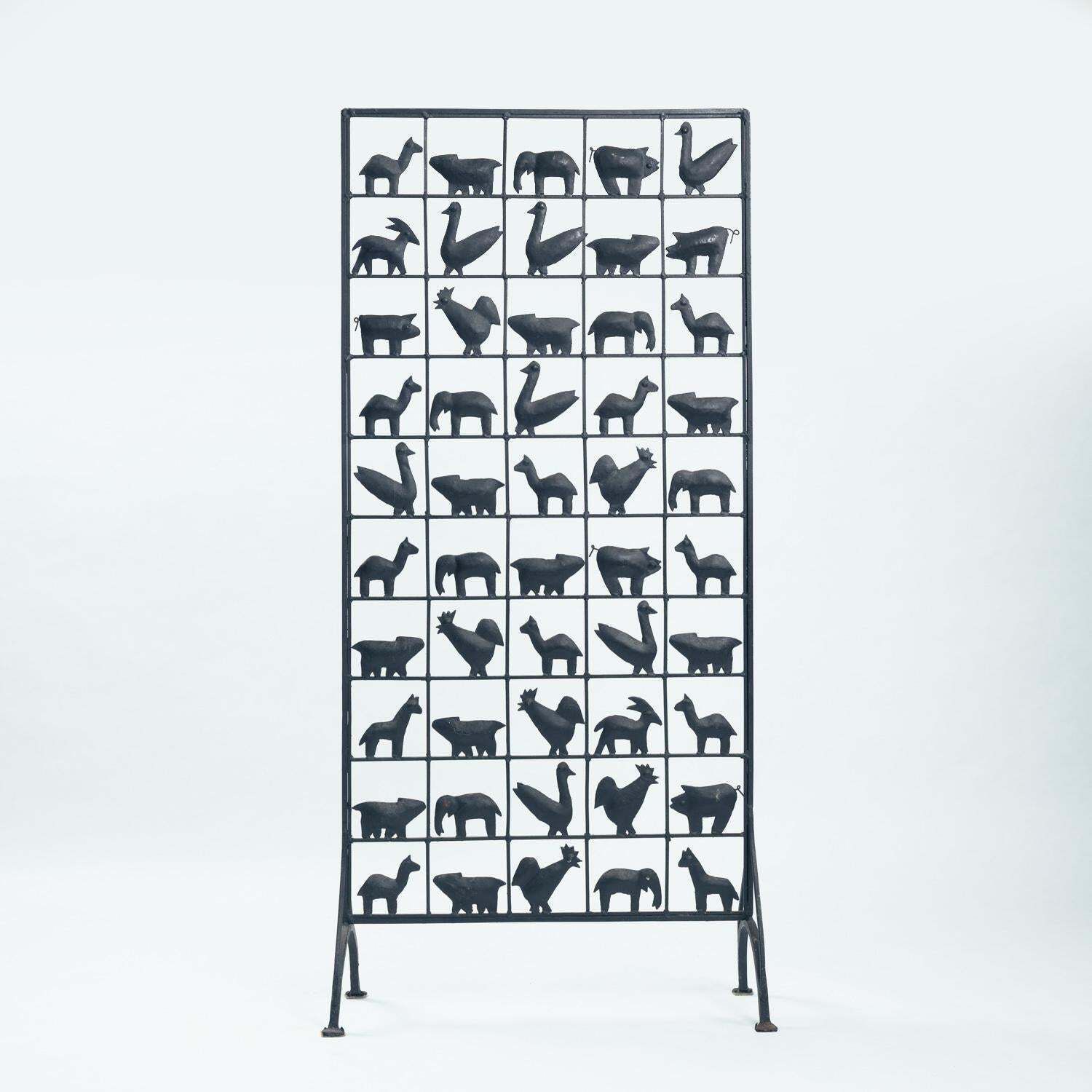 photo for sale Wrought Iron  Animal Screen Room Divider Wrought Iron , 1950s