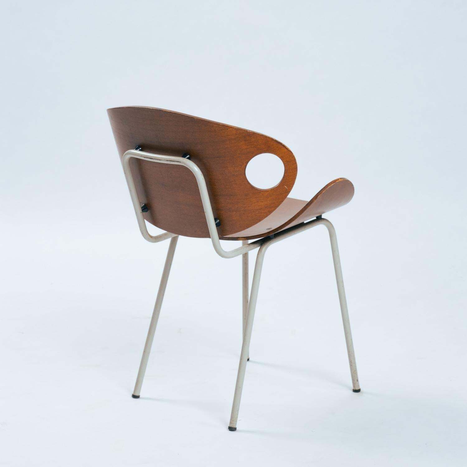 Modernist Olof Kettunen Chair And Stool For Merivaara In Plywood, Finland 1950s photo Furniture