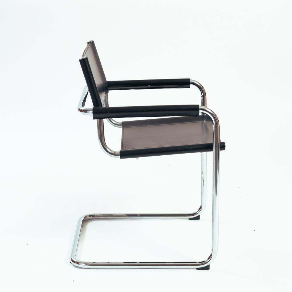 Mg5 S34 Bauhaus Mart Stam, Marcel Breuer Cantilever Black Leather Chair photo Furniture
