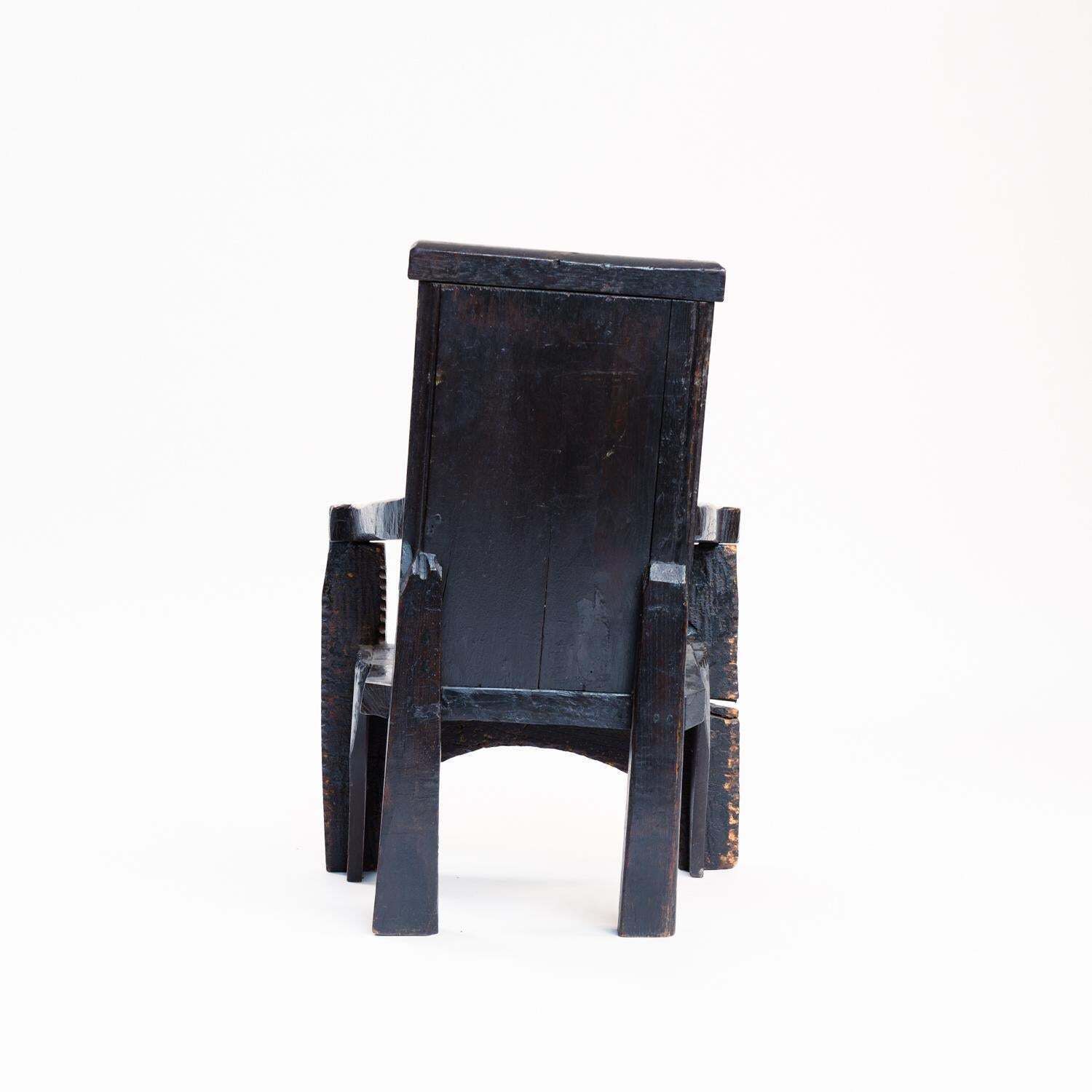 Antique Medieval Walnut Sculptural Arm Chair With Floral Carvings, 17th Century photo Furniture
