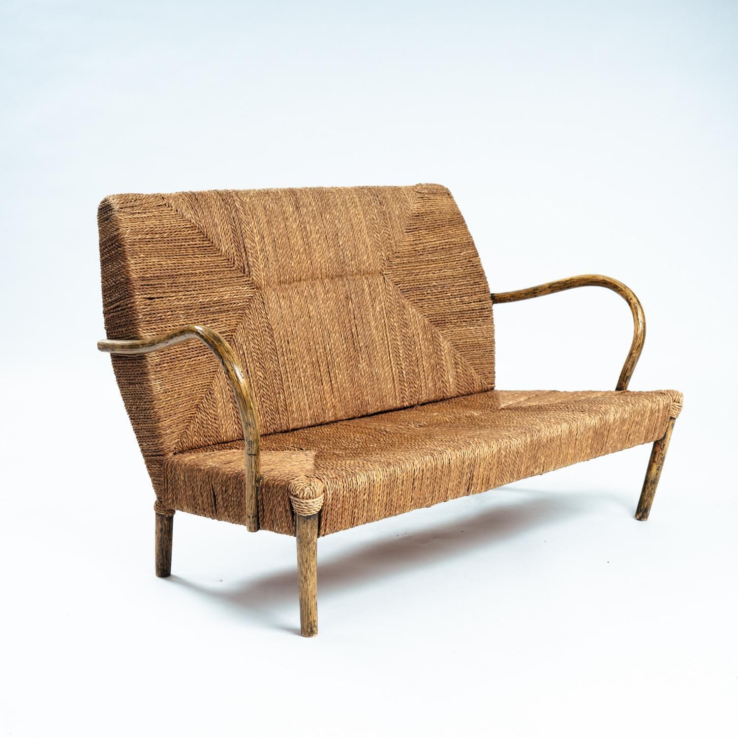 Japanese Rope Bamboo Sofa , 1970s photo Furniture