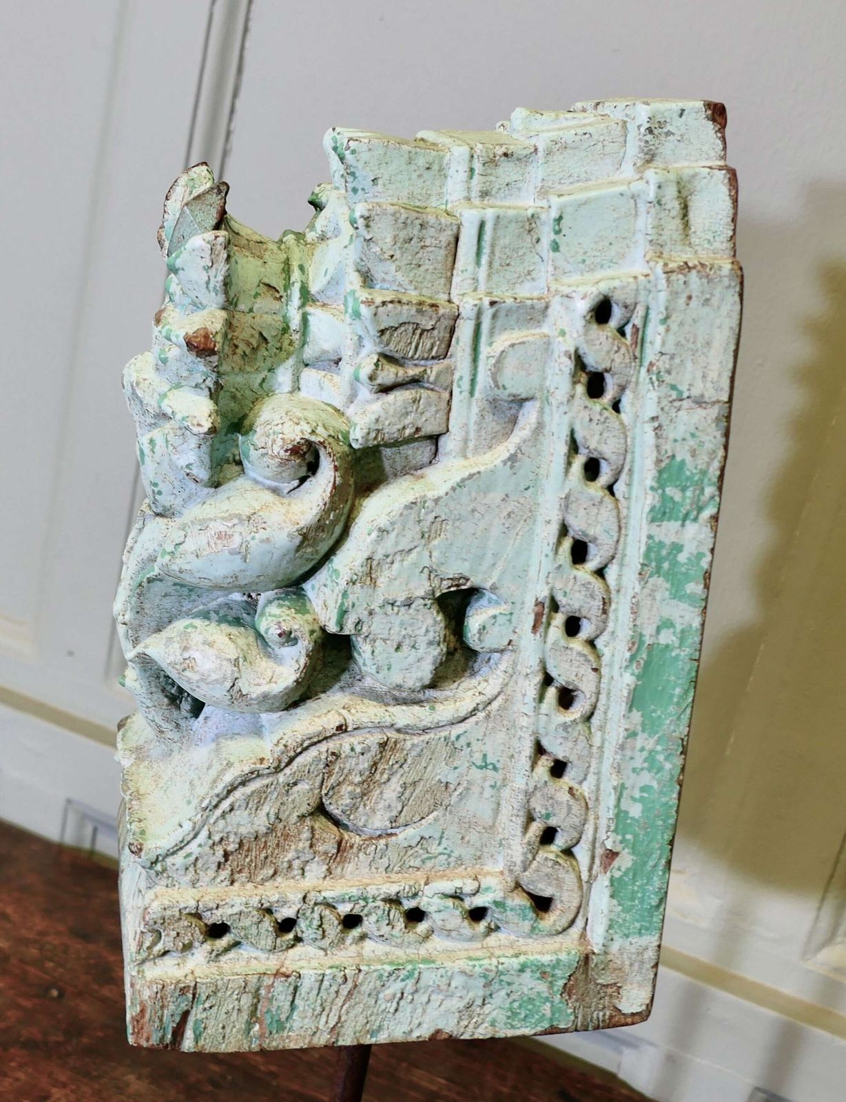 Ancient Carved Wooden Architectural Indian Roof Decoration photo Home Decor