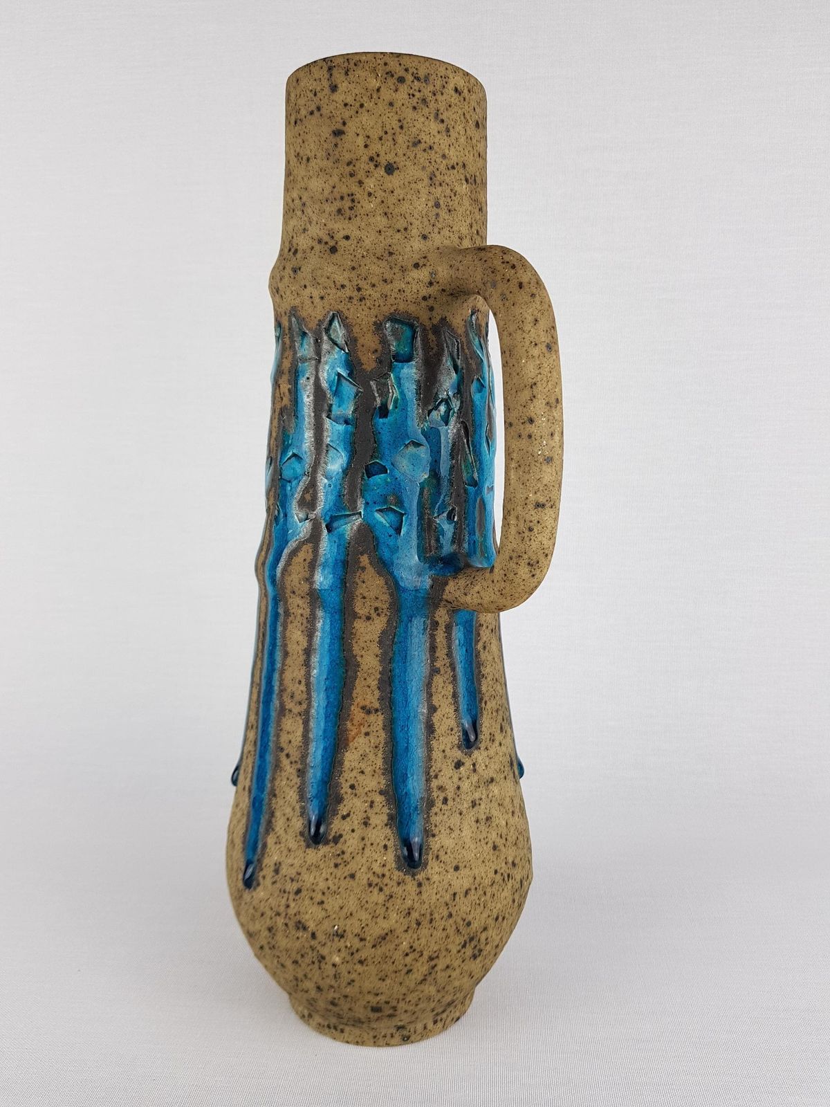 Rare Vintage éva Bod Jug Vase – Turquoise Blue Hungarian Ceramic Art – Mid Century Modern 1960 70 photo Home Decor