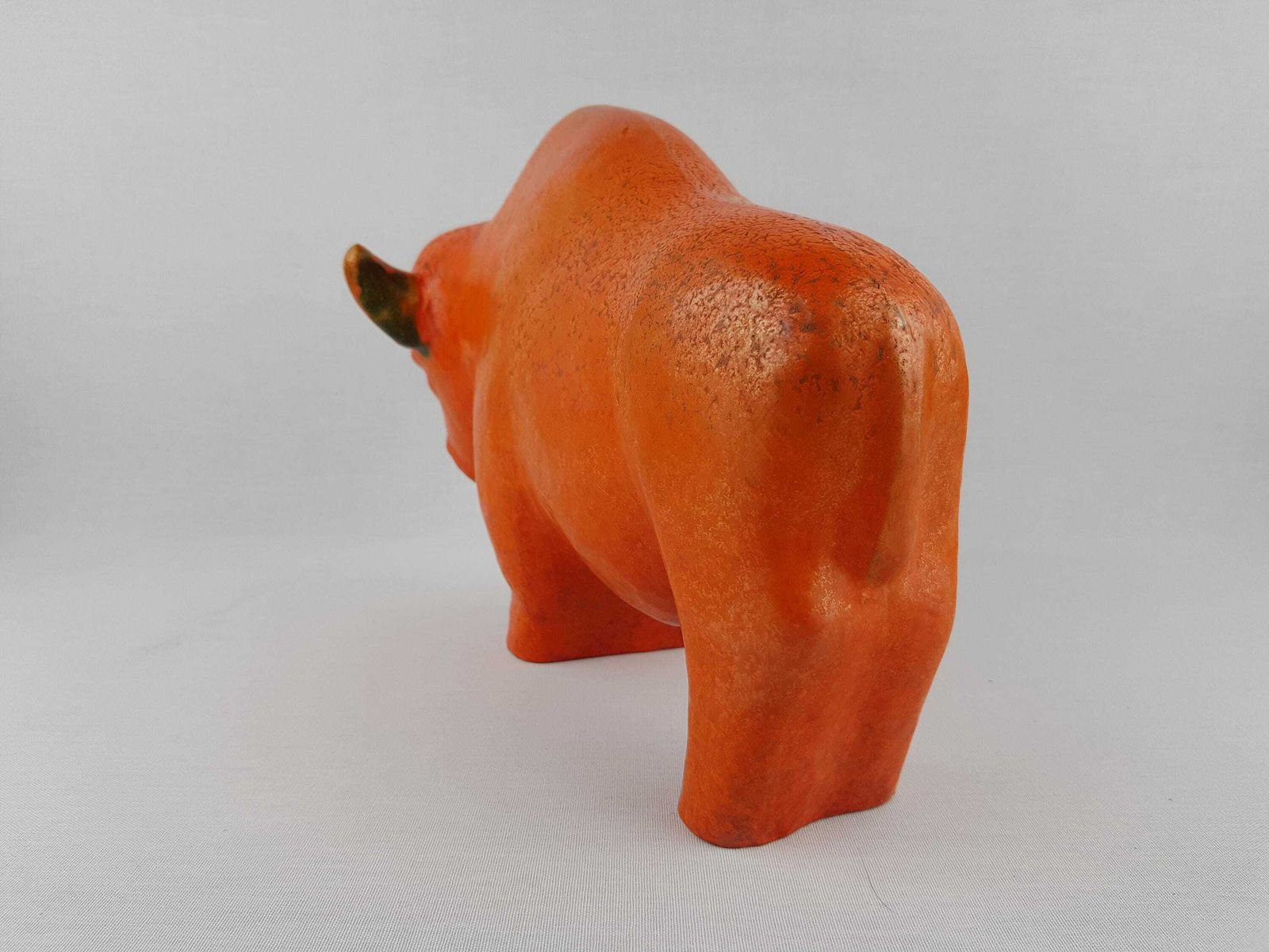 Xl Vintage Ruscha Keramik Bull With Vulkano Decor West German Pottery 1960s By Kurt Tschörner photo buy