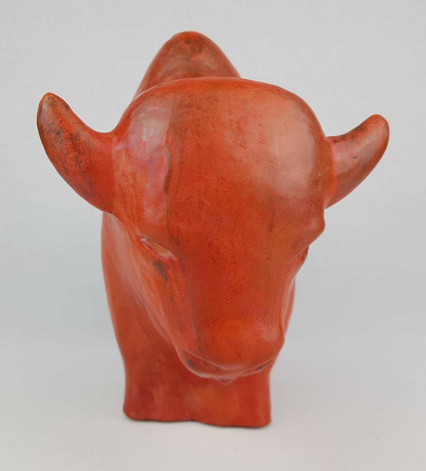 Xl Vintage Ruscha Keramik Bull With Vulkano Decor West German Pottery 1960s By Kurt Tschörnera photo for sale