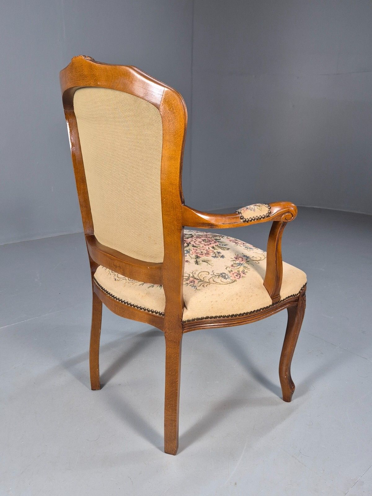 Furniture Vintage Rococo Armchair French Style Danish Made Floral 1960s Retro Eb9638 Vcar photo
