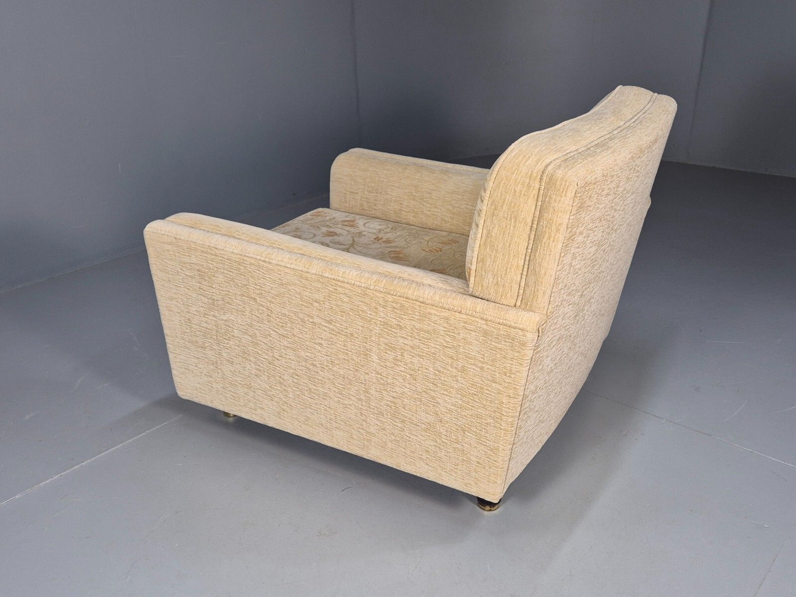 photo buy Vintage 1960s Lounge Chair In Cream Floral Retro Mcm Eb9682 Mnor