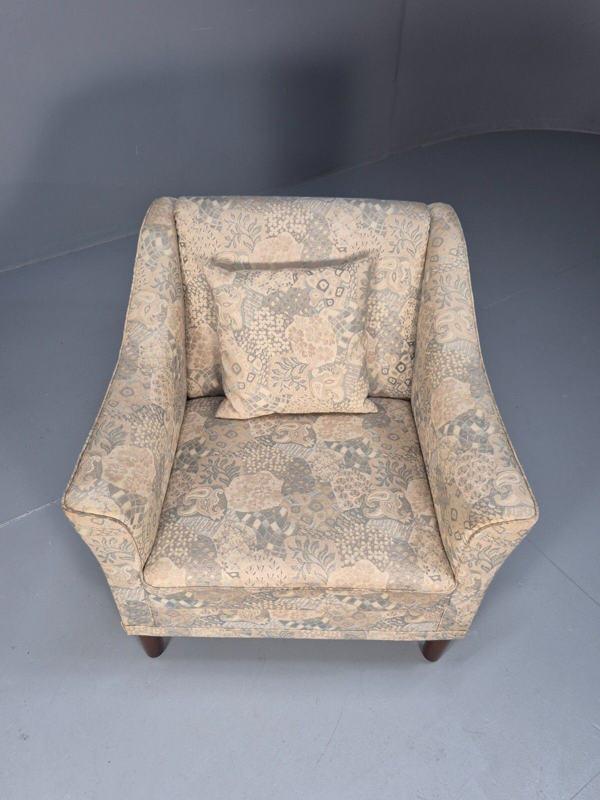 Vintage Danish Lounge Chair Abstract Floral 1980s Material Retro Eb09600 Mnor photo furniture