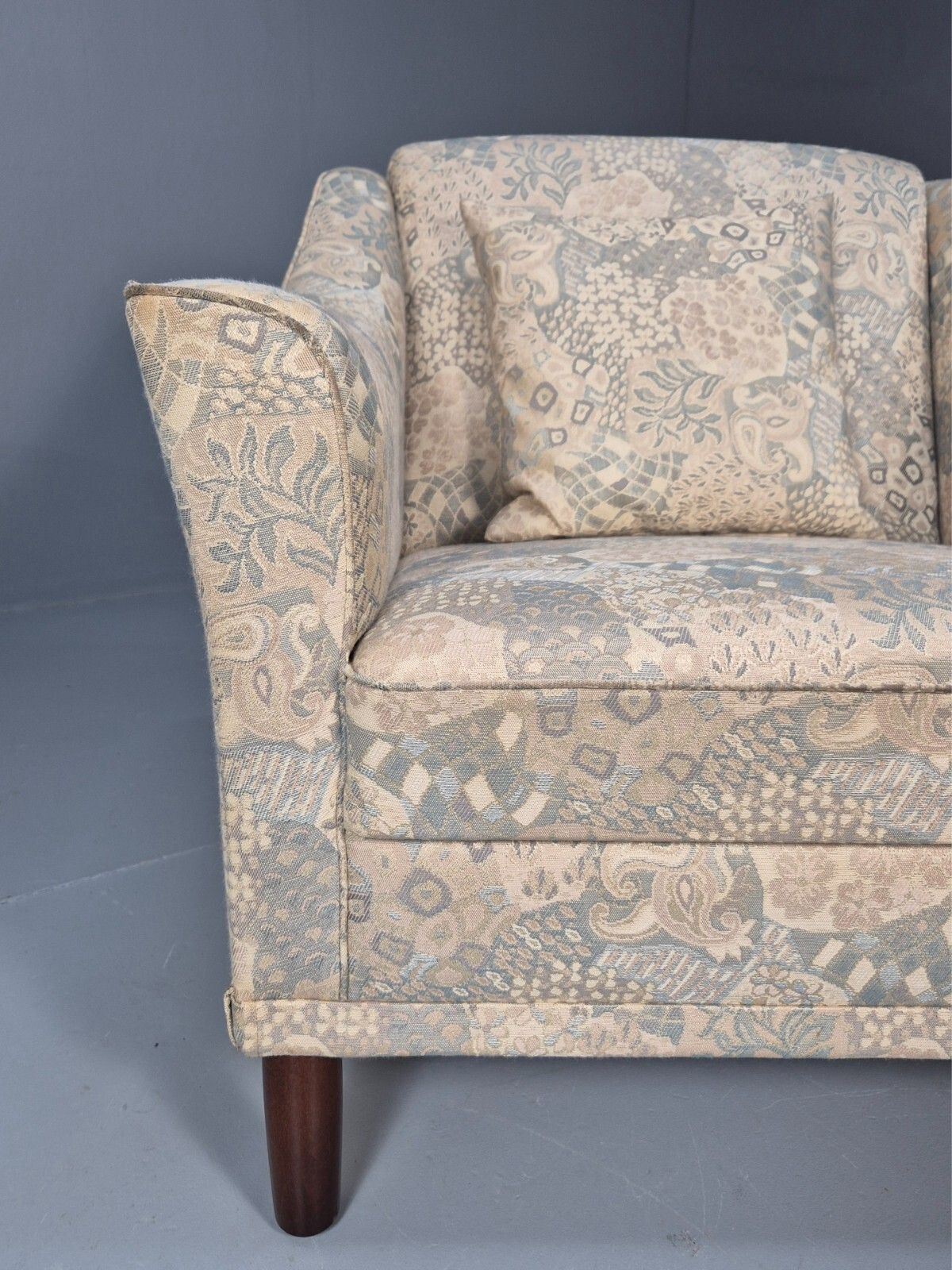 Vintage Danish Lounge Chair Abstract Floral 1980s Material Retro Eb09600 Mnor photo Furniture