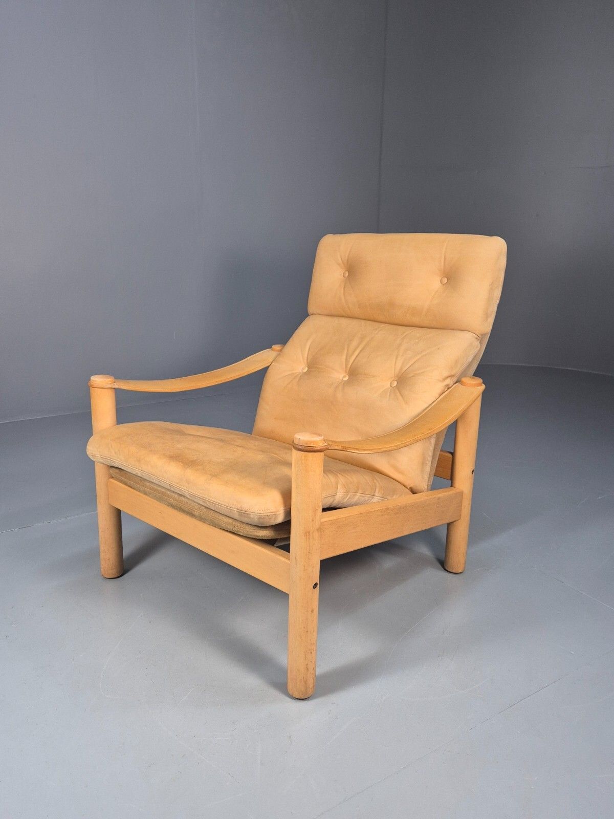 Vintage Nubuck Leather Lounge Chair Ebbe Gehl Danish Mid Century Eb9301 Mnor