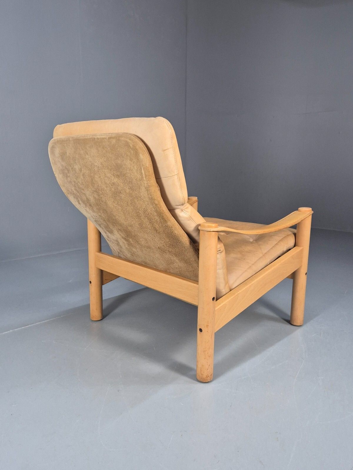 photo vinterior Vintage Nubuck Leather Lounge Chair Ebbe Gehl Danish Mid Century Eb9301 Mnor