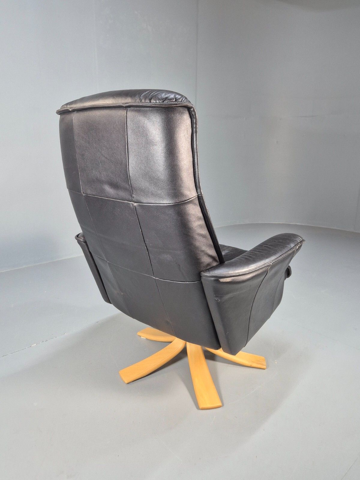 Vintage Danish Swivel And Recline Lounge Chair Bentwood Base 1980s Eb9237 Mswi photo vintage
