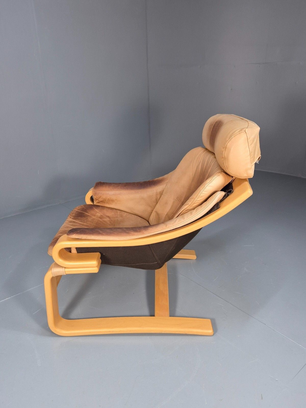 photo vinterior Vintage Danish Skippers Bentwood And Leather Apollo Lounge Chair  Eb9245 Mben