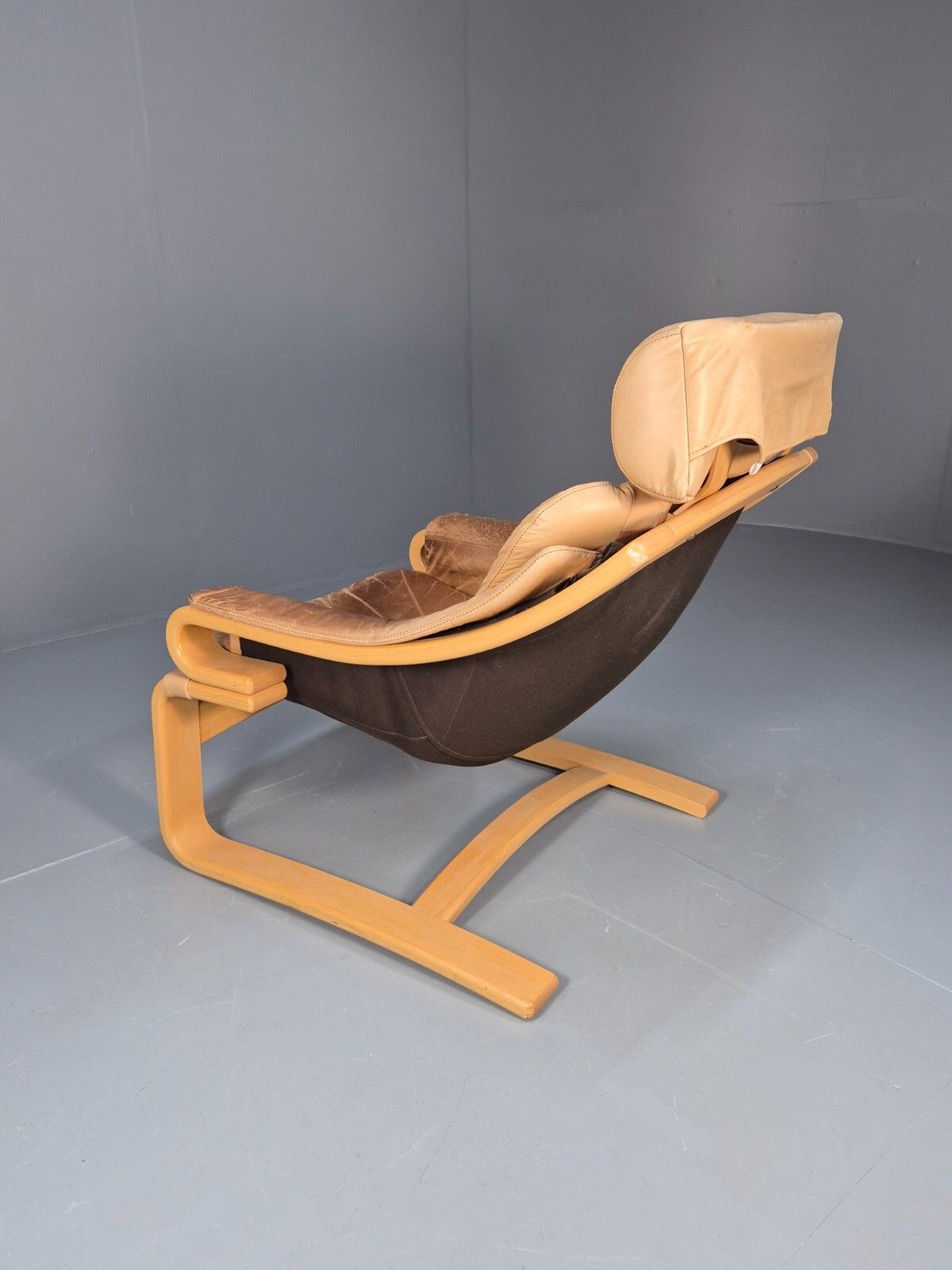 photo for sale Vintage Danish Skippers Bentwood And Leather Apollo Lounge Chair Eb9268 Mben