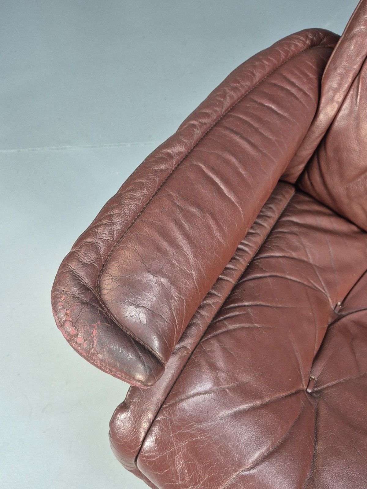 Brown Leather Ekorness Stressless Swivel Reclining Chair Vintage Eb9279 Mswi photo 300.0