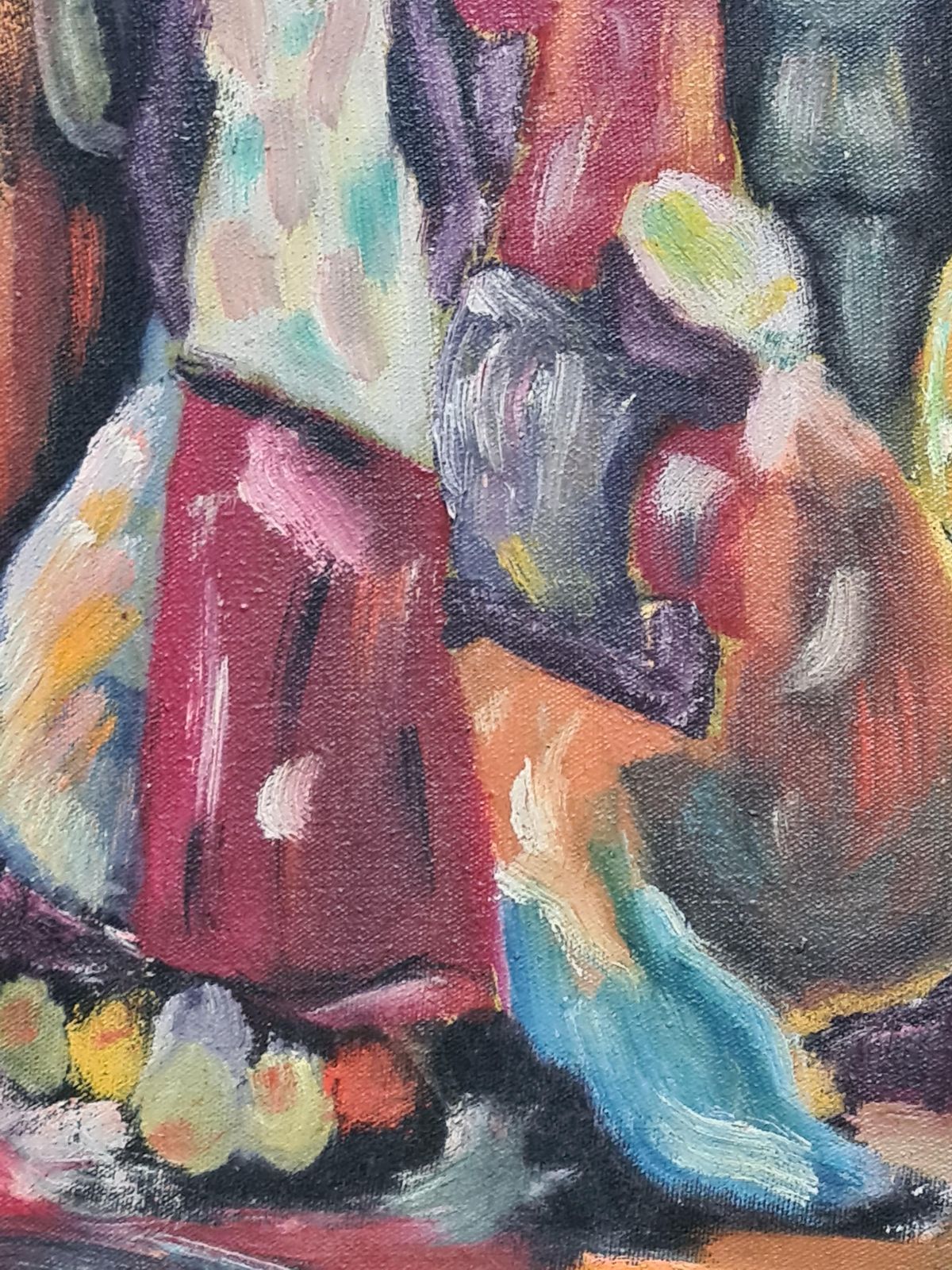 photo furniture Colourful Expressionist Fauvist Market Scene From 1968 By A Monis