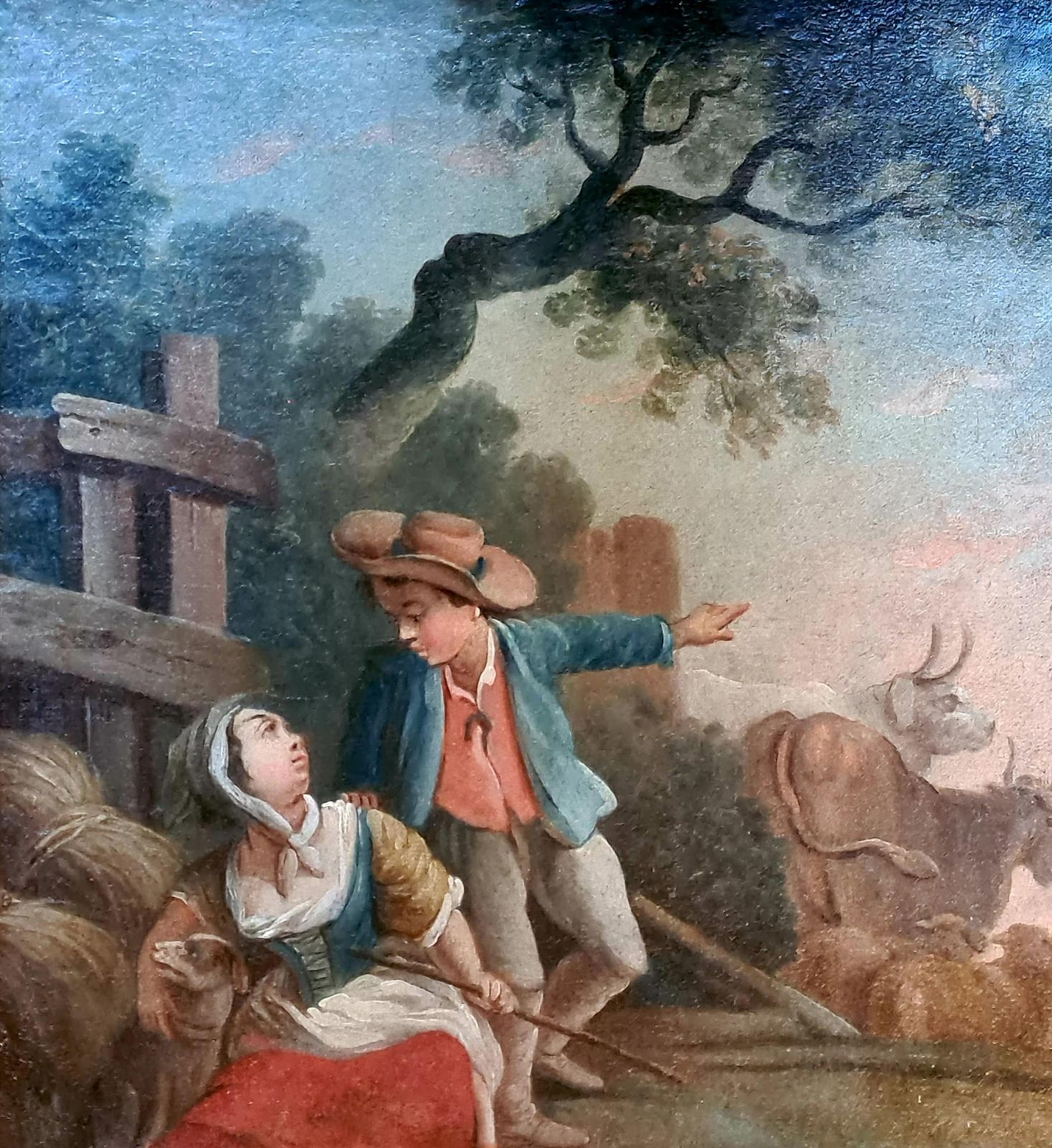 Rococo Pastoral Landscape, Figures, Oxen And Sheep Circle Of Saverio Della Gatta photo furniture