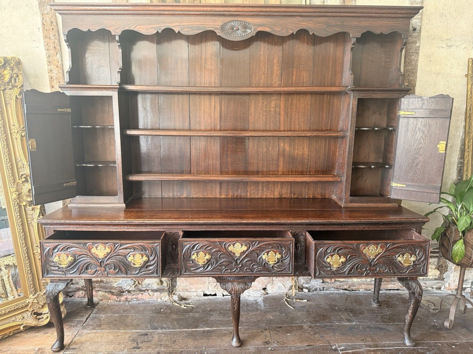 Fine Quality Important Rare Antique Oak Welsh Dresser Sideboard Stamped Rg photo vintage
