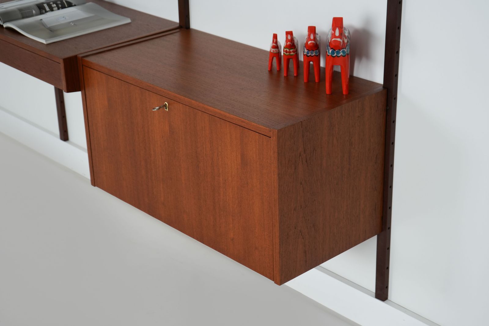 Teak System Bookcase Ps System, Danish Design, 1960s, Designer: Preben Sorensen, Production: Randers Møbelfabrik photo vintage