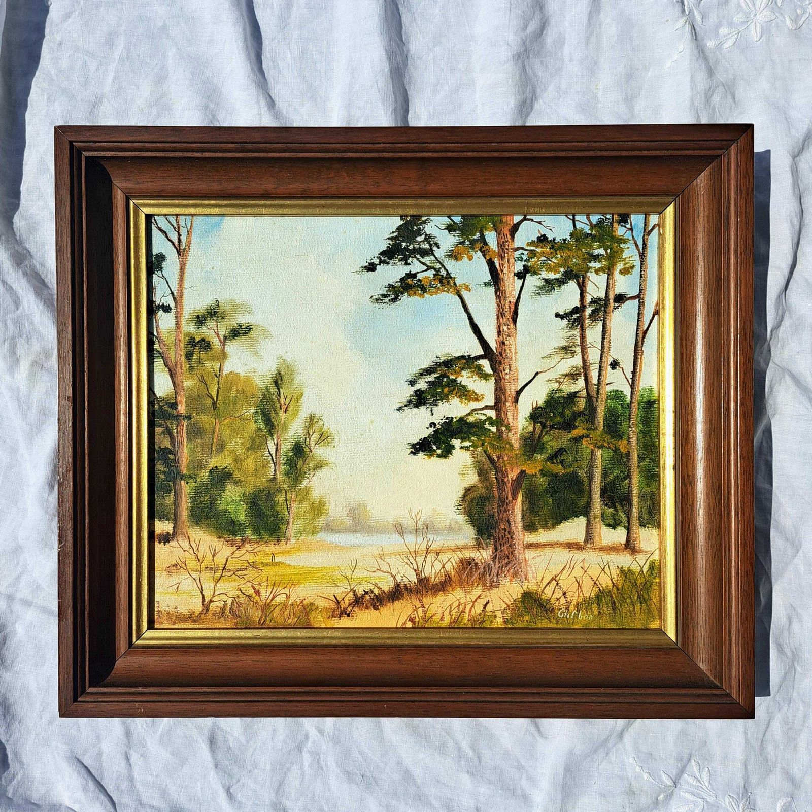 Original Painting By "Clifton"   Zhao Huxie | Signed | Framed Oil On Canvas | Summer Landscape | Vintage Art