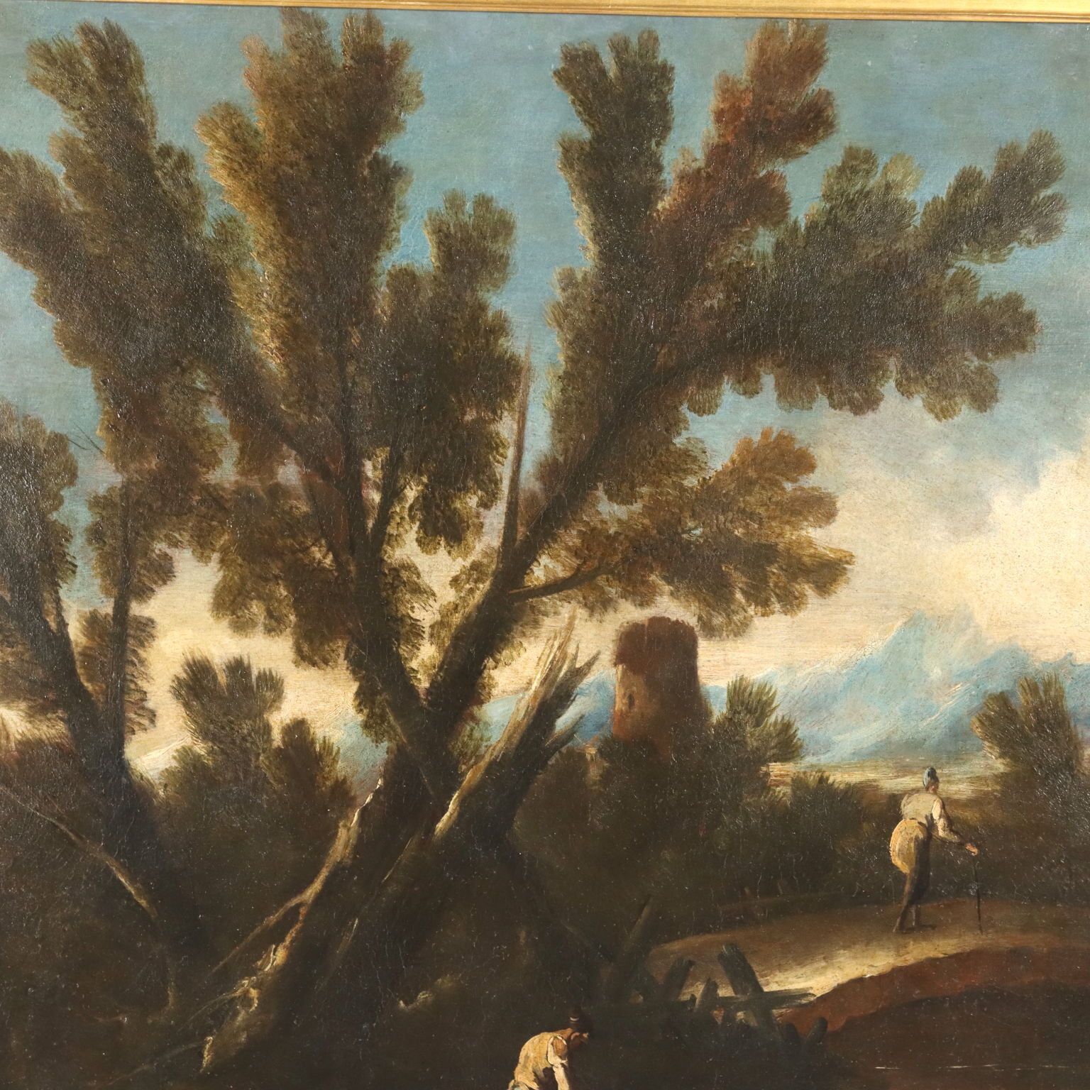 Landscape With River And Figures Oil On Canvas Italy XVIII Century photo buy