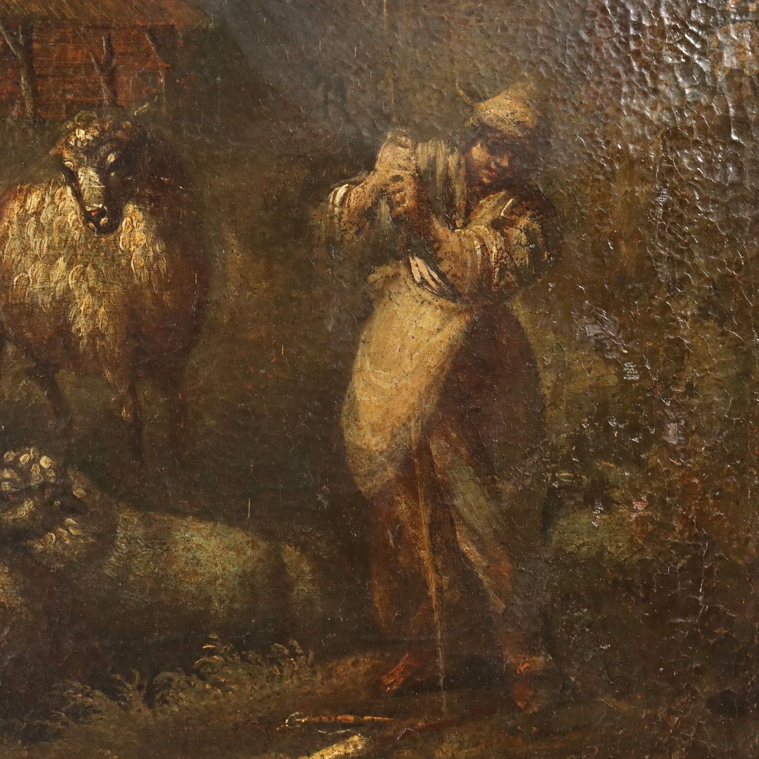 Landscape With Shepherd And Sheep Oil On Canvas XVIII Century photo 3190.0