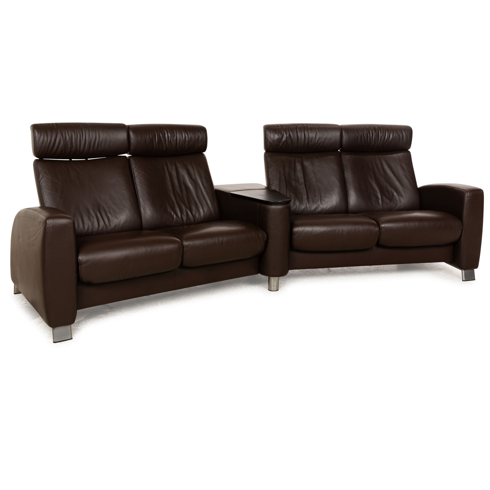 Canapé 4 places Stressless Arion en cuir brun foncé, fonction manuelle photo for sale