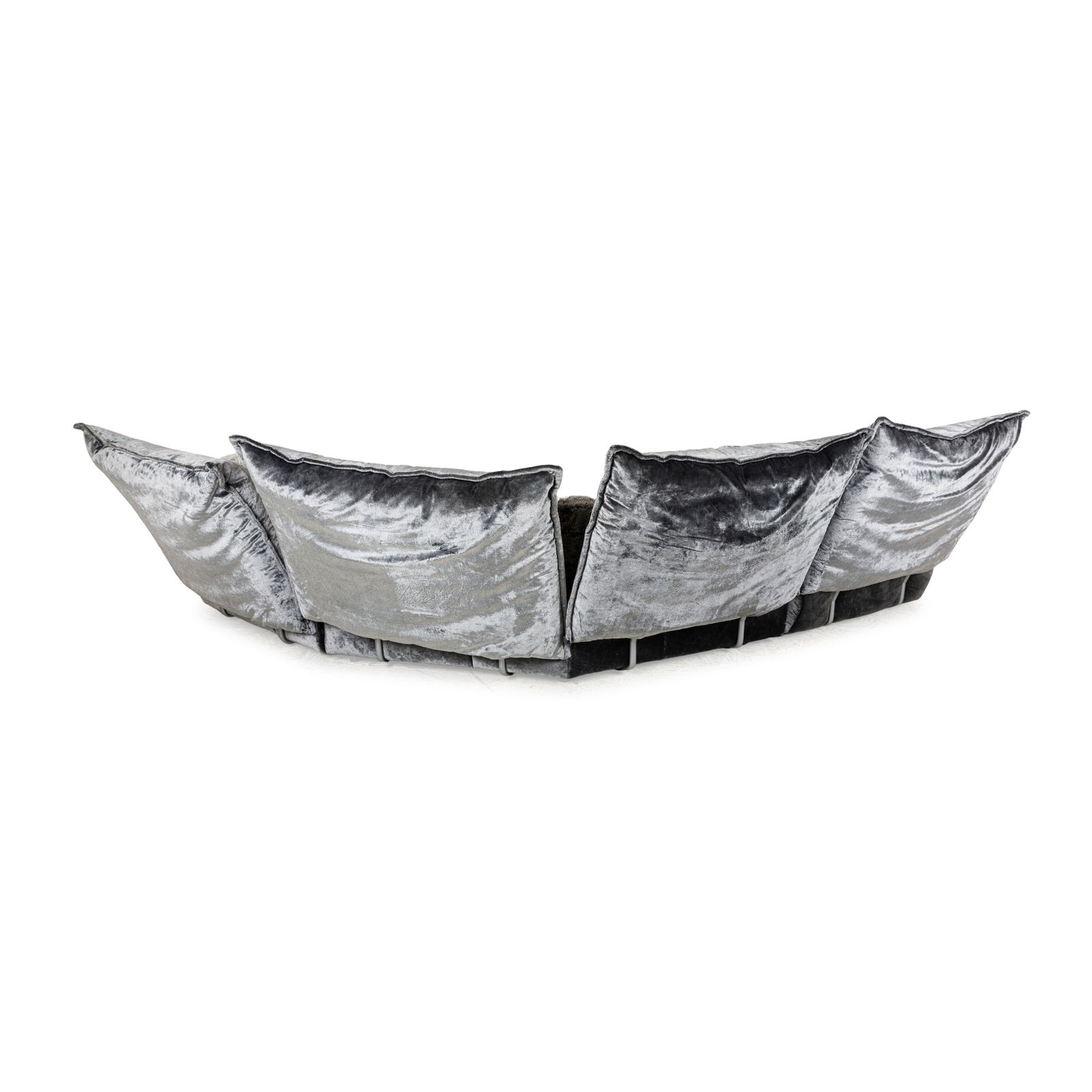 Canapé d'angle Bretz Matilda en tissu gris argenté photo vintage