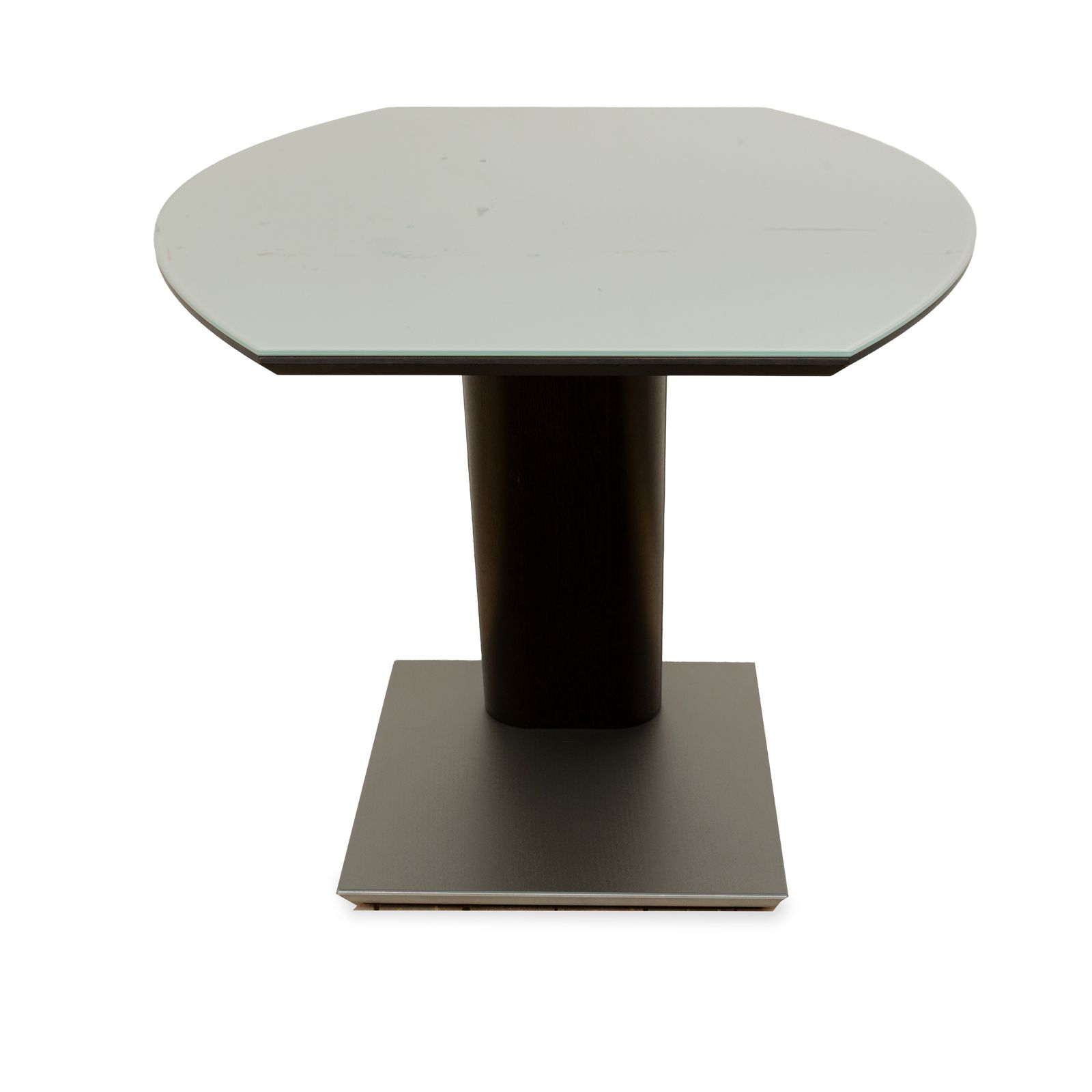 Musterring Rosario Glass Dining Table Dark Brown Wood Metal photo vintage