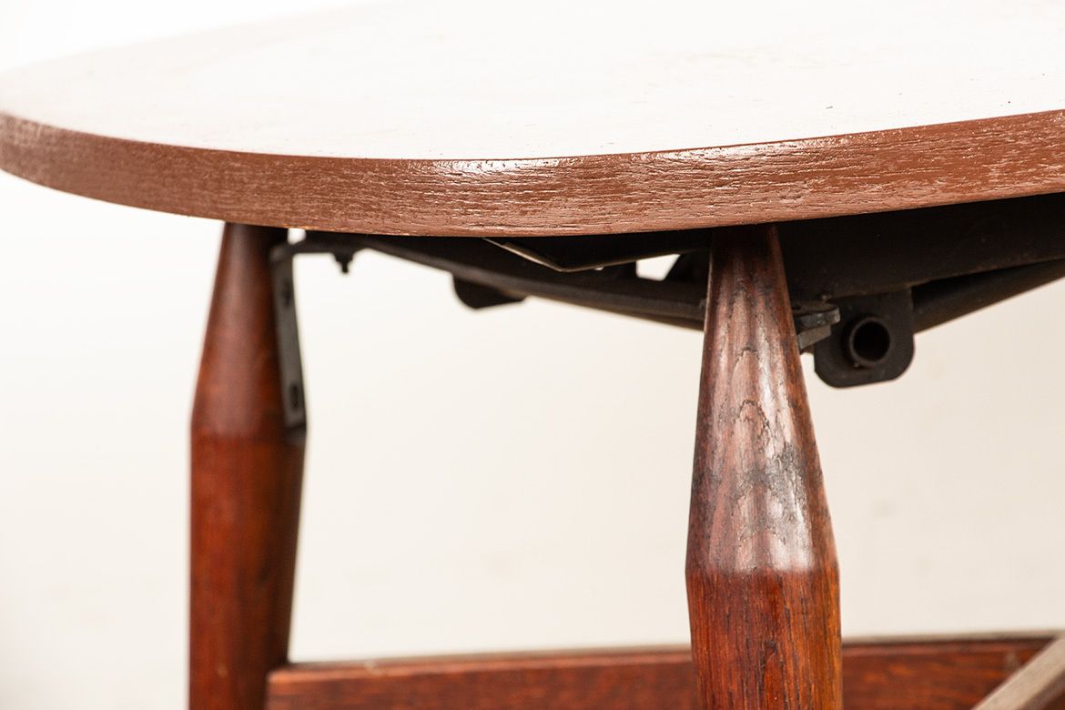 photo for sale Table danoise haute et basse en teck et bois laqué brun, modèle Smørrebrød, 1960.