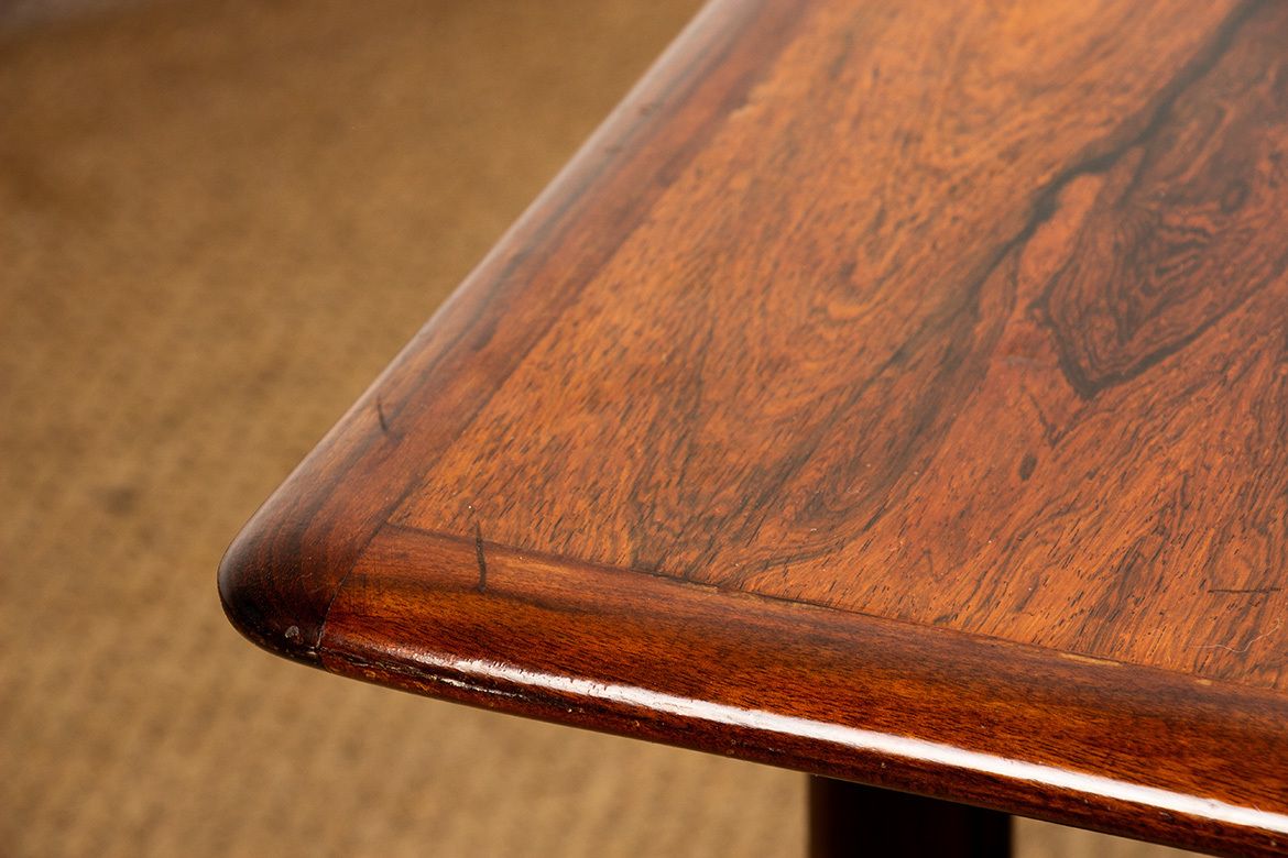 Rosewood And Metal Tube Coffee Table, On Two Levels, Denmark 1960s. photo buy