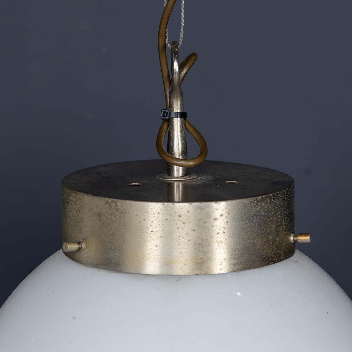 20thc Italian Pair Of "Delta" Opaline Pendant Lights By Sergio Mazza C.1960 photo Lighting
