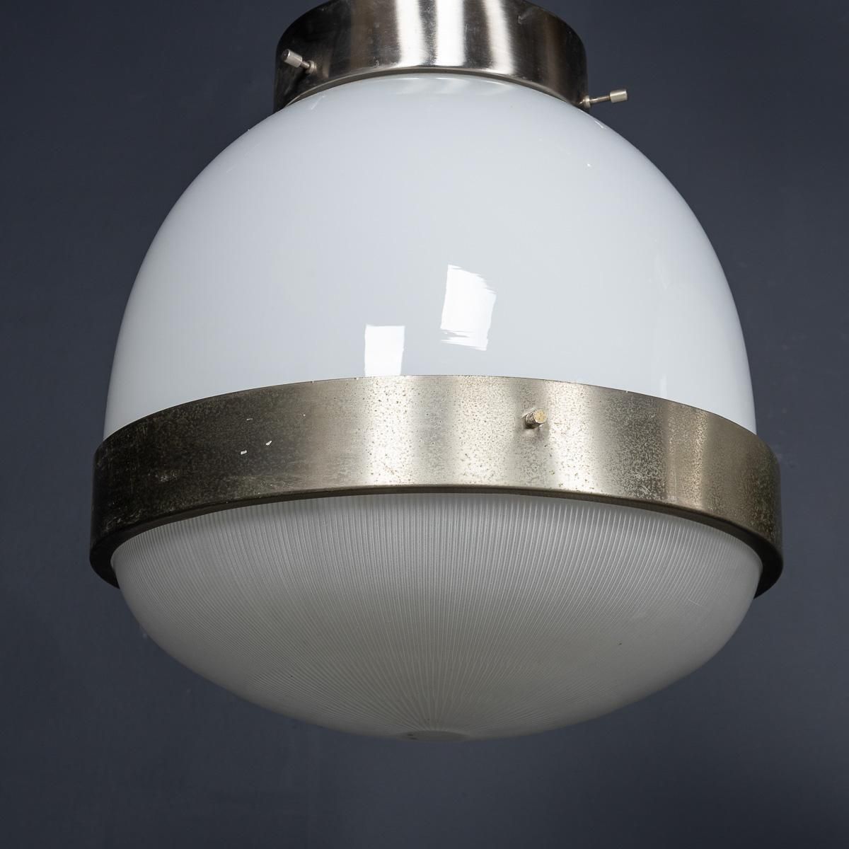 2644.0 20thc Italian Pair Of "Delta" Opaline Pendant Lights By Sergio Mazza C.1960 photo